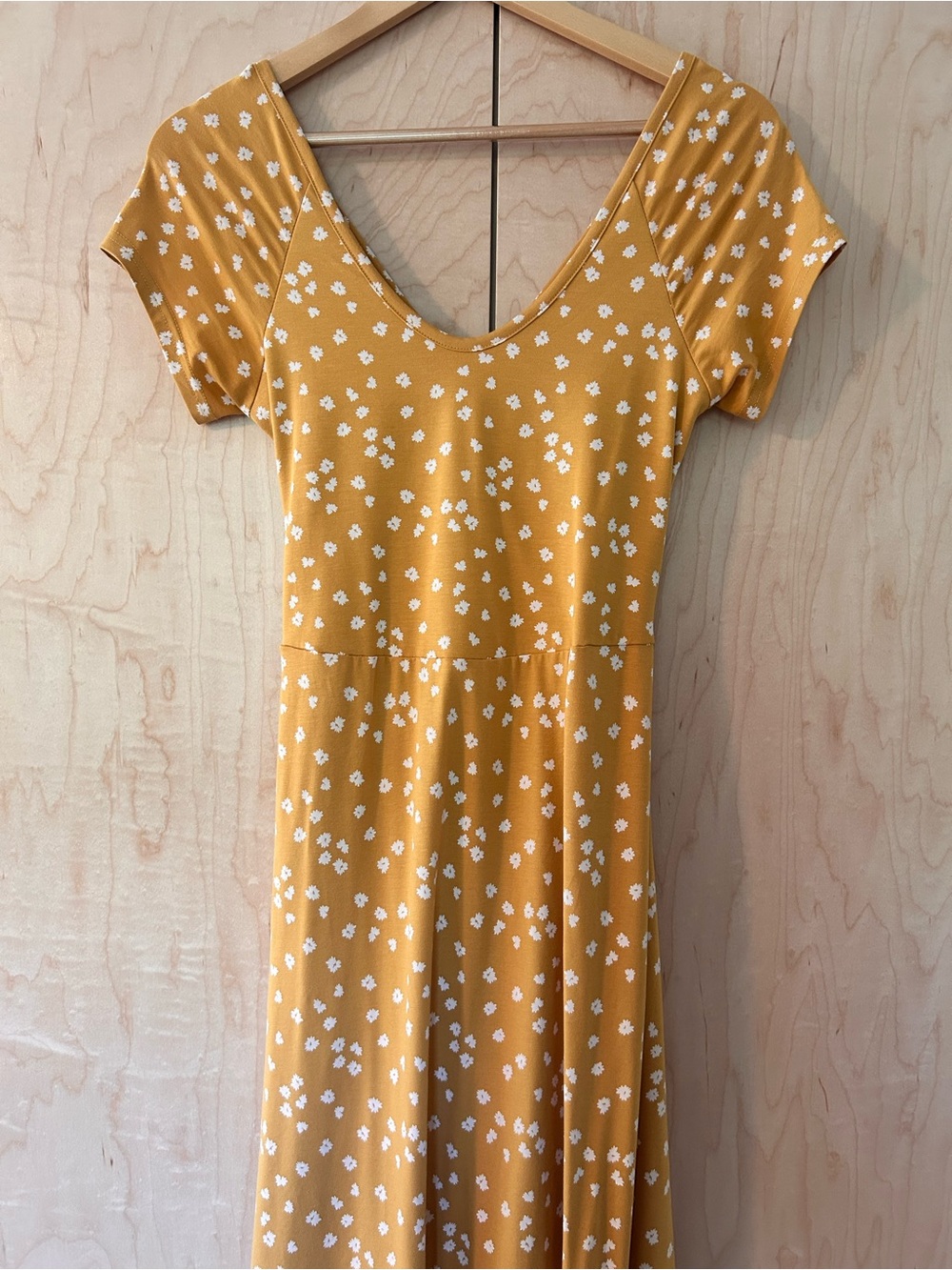 Pact Mustard Maxi Dress with White Floral Print